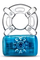Синее эрекционное виброкольцо Pleaser Rechargeable C-Ring - фото 1377186