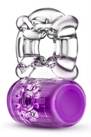 Фиолетовое эрекционное виброкольцо Pleaser Rechargeable C-Ring - фото 1377188