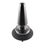 Черная анальная вибропробка Advanced Metal Plug - 13,8 см. - фото 1377795