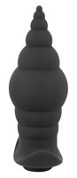 Черная анальная вибропробка RC Butt Plug - 9,6 см. - фото 1377814