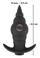 Черная анальная вибропробка RC Butt Plug - 9,6 см. - фото 1377819