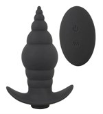 Черная анальная вибропробка RC Butt Plug - 9,6 см. - фото 479939