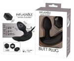 Черный вибростимулятор простаты Butt Plug с функцией расширения - 10,7 см. - фото 1377845