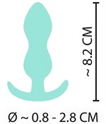 Аквамариновая анальная втулка Mini Butt Plug - 8,2 см. - фото 1377943