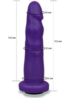 Фиолетовая реалистичная насадка-плаг - 16,2 см. - фото 1378340
