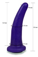 Фиолетовая гладкая изогнутая насадка-плаг - 13,3 см. - фото 1378342