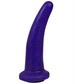 Фиолетовая гладкая изогнутая насадка-плаг - 13,3 см. - фото 1378341