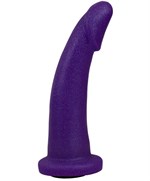 Фиолетовая гладкая изогнутая насадка-плаг - 14,7 см. - фото 480482