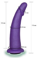 Фиолетовая гладкая изогнутая насадка-плаг - 17 см. - фото 1378346