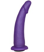 Фиолетовая гладкая изогнутая насадка-плаг - 17 см. - фото 1378345