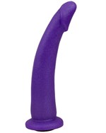 Фиолетовая гладкая изогнутая насадка-плаг - 20 см. - фото 1378347