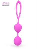 Розовые силиконовые вагинальные шарики с петлей - 17 см. - фото 1378454