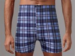 Хлопковые мужские трусы-боксеры в клетку 317610
