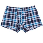 Мужские хлопковые трусы-боксеры в клетку 317886
