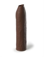 Коричневая насадка-удлинитель Uncut Silicone Penis Enhancer - 17,8 см. - фото 1378542