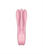Розовый вибратор Threesome 1 с  пальчиками  - фото 1378583