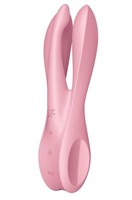 Розовый вибратор Threesome 1 с  пальчиками - фото 480714