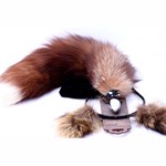 Игровой комплект: серебристая анальная пробка с пушистым хвостом и ободок-ушки 321384