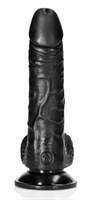 Черный фаллоимитатор Curved Realistic Dildo Balls Suction Cup 6 - 15,5 см. - фото 1378879
