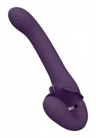 Фиолетовый женский безремневой вибрострапон Satu - 23 см. - фото 1378952