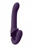 Фиолетовый женский безремневой вибрострапон Satu - 23 см. - фото 1378949