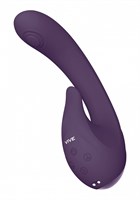 Фиолетовый вибромассажер Miki со стимулятором клитора - 17 см. - фото 1378970