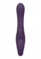 Фиолетовый безремневой вибрострапон Suki со стимулятором клитора - 22 см. - фото 1378980
