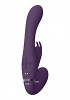Фиолетовый безремневой вибрострапон Suki со стимулятором клитора - 22 см. - фото 1378981