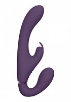 Фиолетовый безремневой вибрострапон Suki со стимулятором клитора - 22 см. - фото 1378978