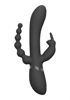Черный анально-вагинальный вибромассажер Rini - 22,3 см. - фото 1378997