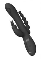 Черный анально-вагинальный вибромассажер Rini - 22,3 см. - фото 1378998