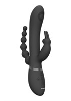 Черный анально-вагинальный вибромассажер Rini - 22,3 см. - фото 1378995