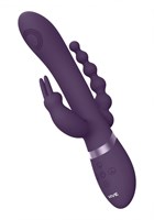 Фиолетовый анально-вагинальный вибромассажер Rini - 22,3 см. - фото 1379002