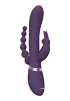 Фиолетовый анально-вагинальный вибромассажер Rini - 22,3 см. - фото 1379003