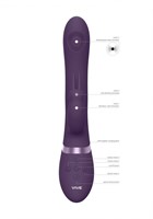 Фиолетовый анально-вагинальный вибромассажер Rini - 22,3 см. - фото 1379005