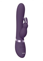 Фиолетовый вибромассажер-кролик Taka - 21,3 см. - фото 1379023