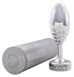 Серебристая анальная втулка Doxy Ribbed Butt Plug - 10,5 см. 321623 - фото 54224