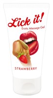 Лубрикант на водной основе Lick it! Strawberry с ароматом клубники - 50 мл. - фото 1379084