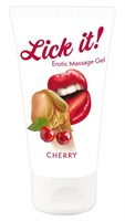 Лубрикант на водной основе Lick it! Cherry с ароматом вишни - 50 мл. - фото 1379087