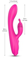 Розовый вибратор-кролик с функцией нагрева - 21,8 см. - фото 1379148