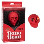 Красный вибромассажер в форме черепа Bone Head Handheld Massager - фото 1379242