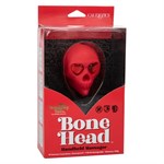 Красный вибромассажер в форме черепа Bone Head Handheld Massager - фото 1379243