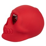 Красный вибромассажер в форме черепа Bone Head Handheld Massager - фото 1379248