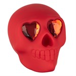 Красный вибромассажер в форме черепа Bone Head Handheld Massager - фото 481321