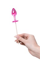 Розовый леденец  в форме анальной втулки со вкусом айриш крим - 29 гр. 322065