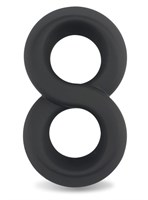 Черное двойное эрекционное кольцо Ultra Soft Platinum Cure Silicone Cockring - фото 1419226