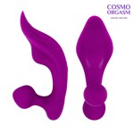 Фиолетовый массажёр с 9 режимами вибрации и пультом ДУ - фото 1380033
