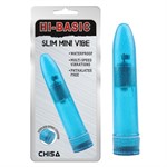 Голубой мини-вибратор Slim Mini Vibe - 13,2 см. - фото 1380188