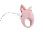 Нежно-розовое перезаряжаемое эрекционное кольцо Kitten Kiki - фото 1421703