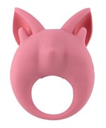 Розовое перезаряжаемое эрекционное кольцо Kitten Kiki - фото 482443